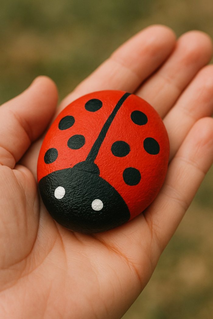 classic red ladybug stone