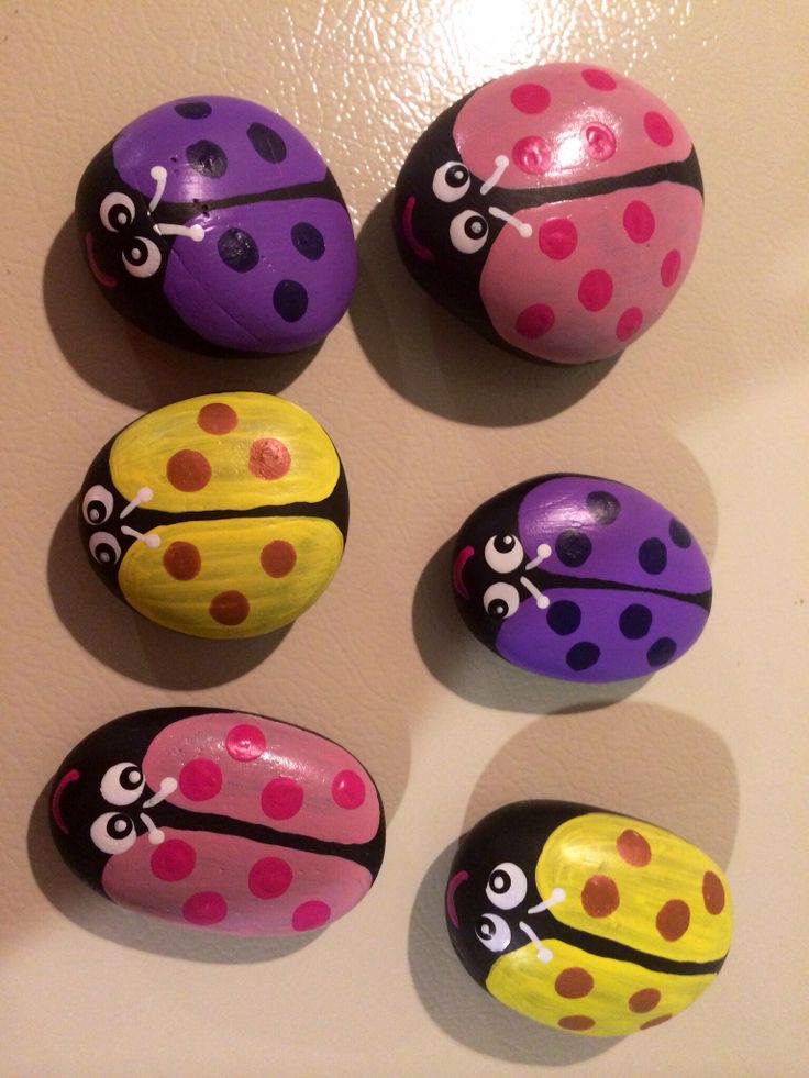 pastel painted ladybugs