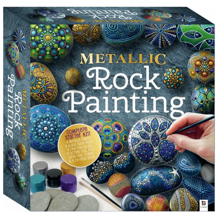 metallic painted rocks