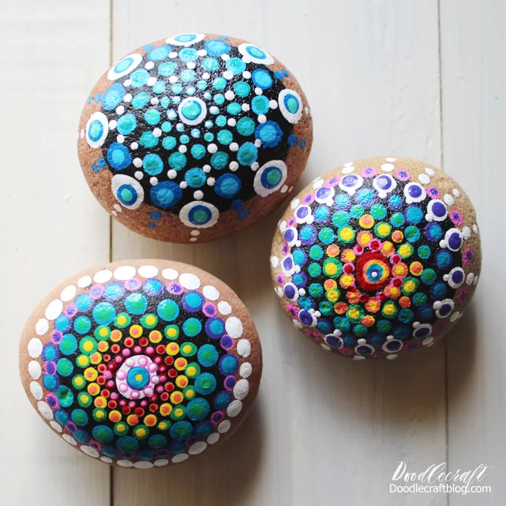 patterned painted rocks