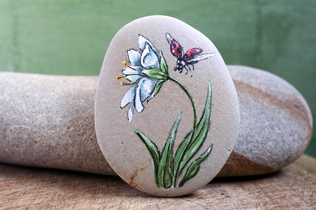 tiny painted ladybug pebbles