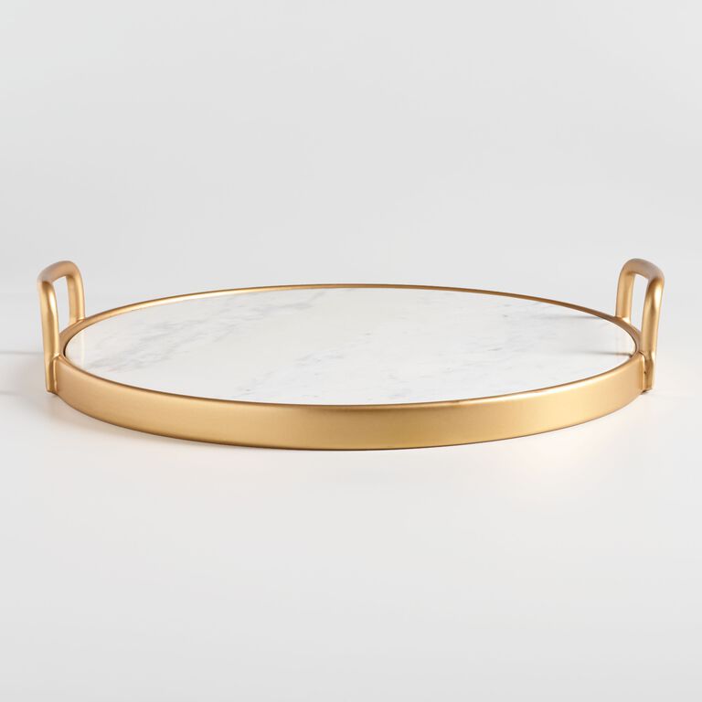 marble gold serving tray