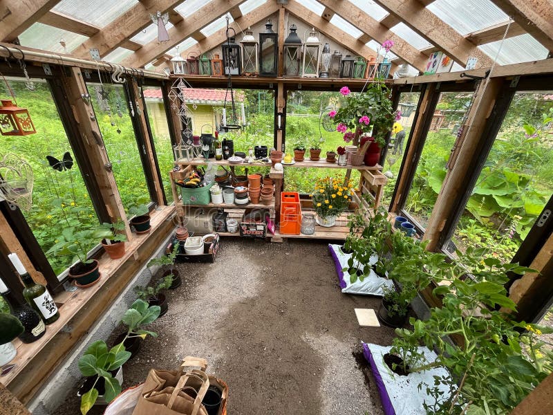 rustic wood frame greenhouse