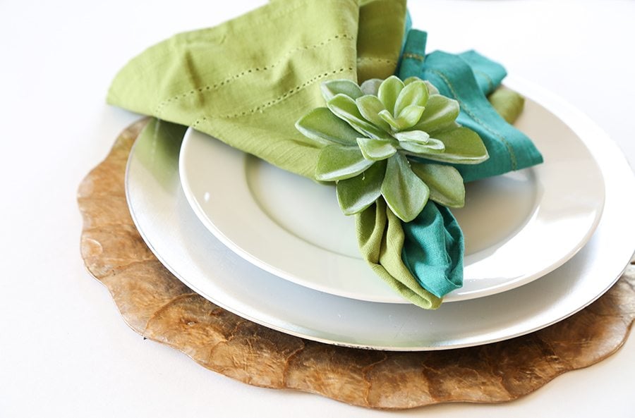 two color napkin rose