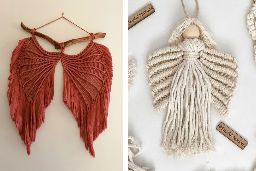 macrame angel wings