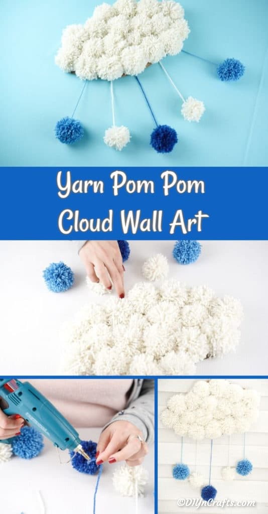 3D pom pom cloud wall art