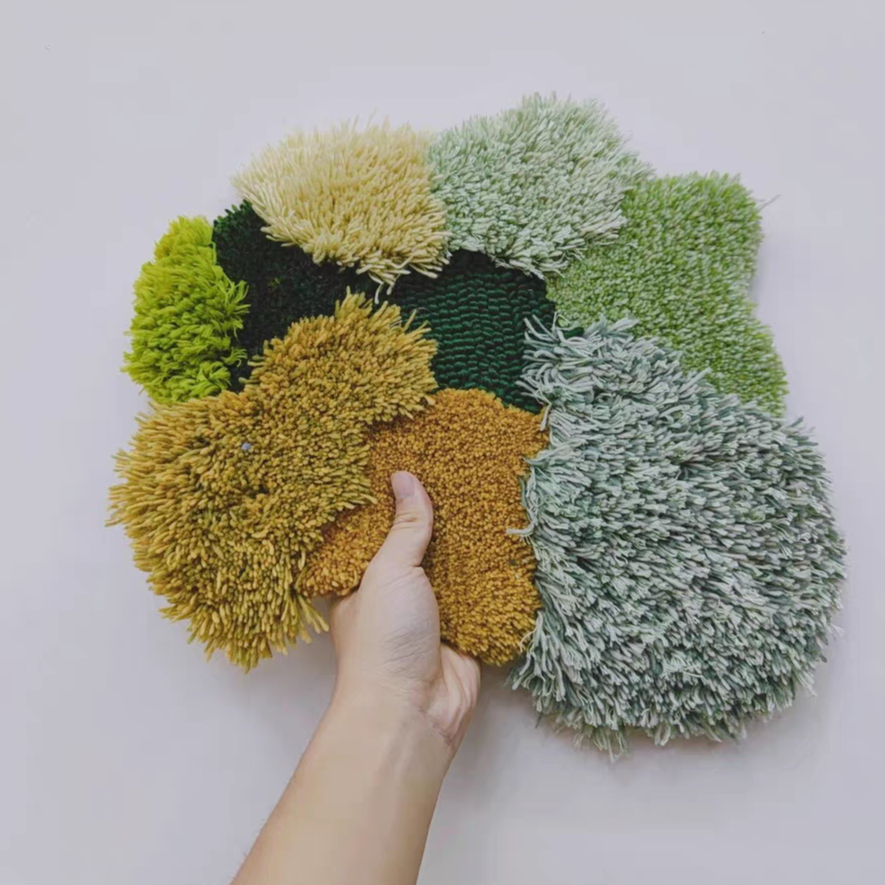 mixed texture pom pom cloud