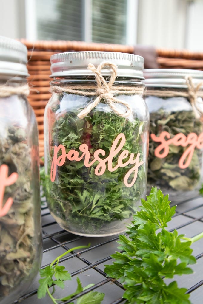 dried herbs jar diy