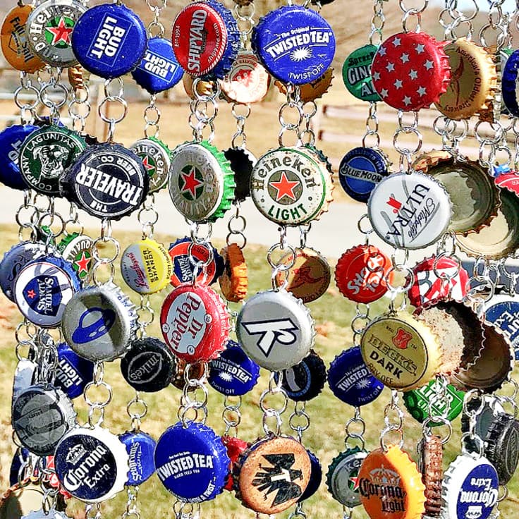 bottle cap wind chime