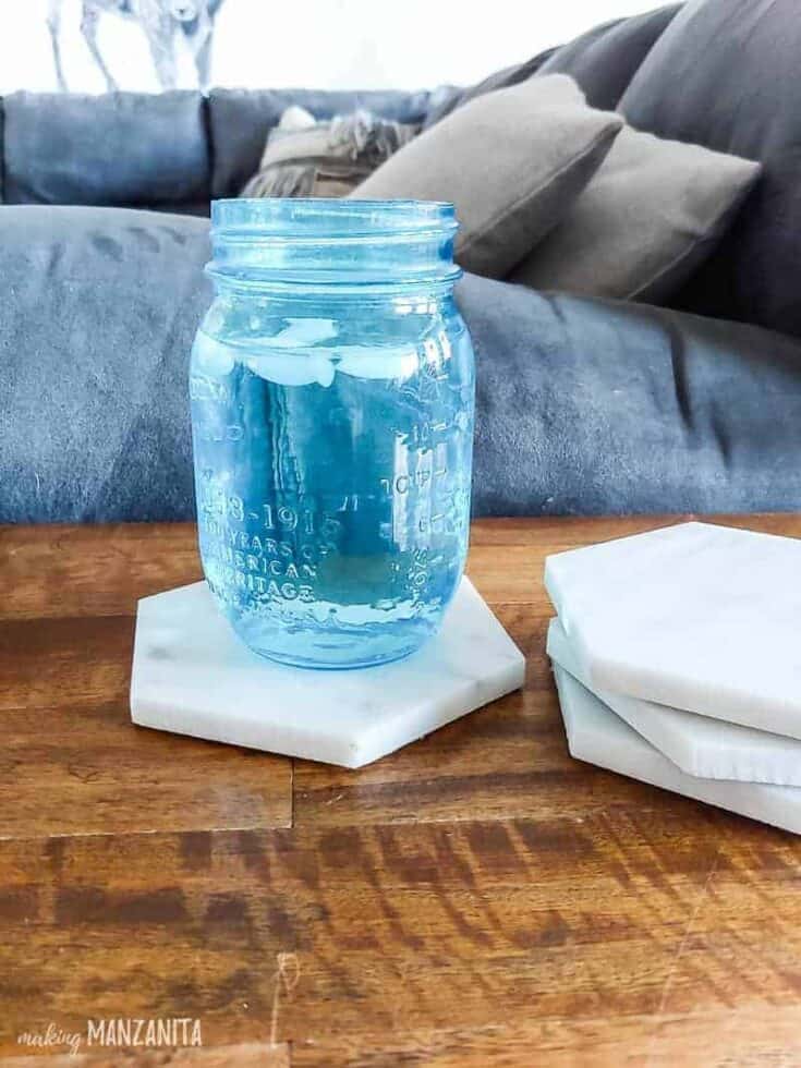 marble tile coasters