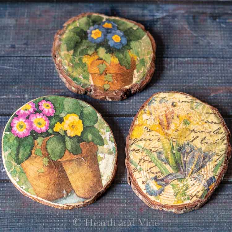 decoupage photo coasters