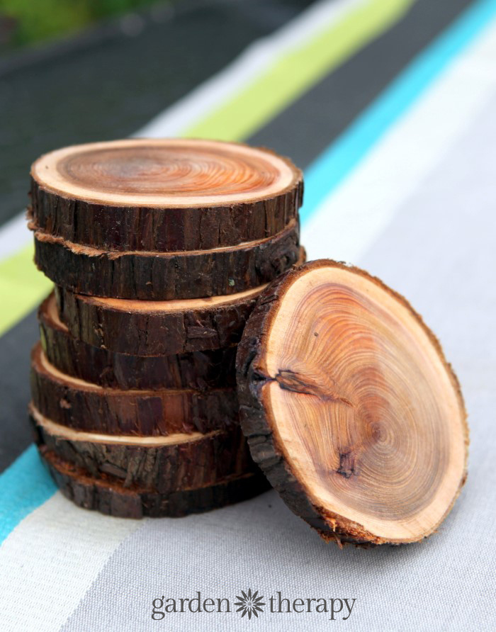 wood slice coasters