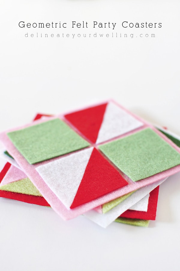 geometric felt coasters