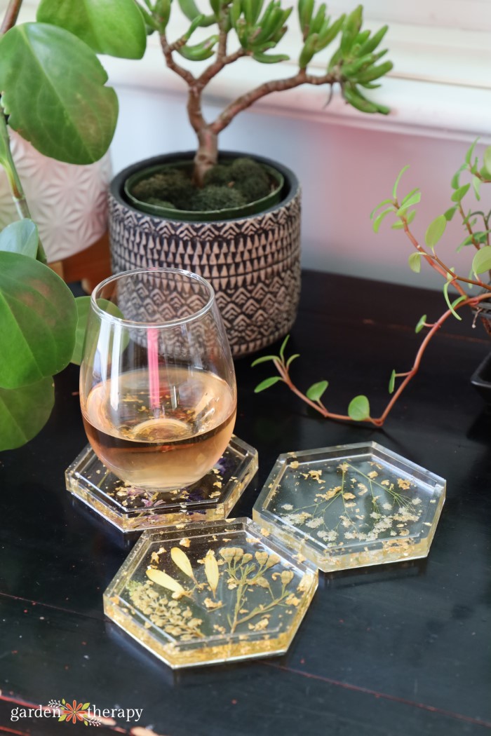 resin flower coasters