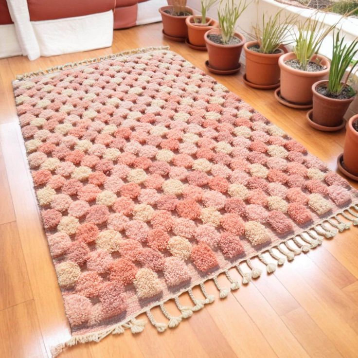 boho pom pom rug