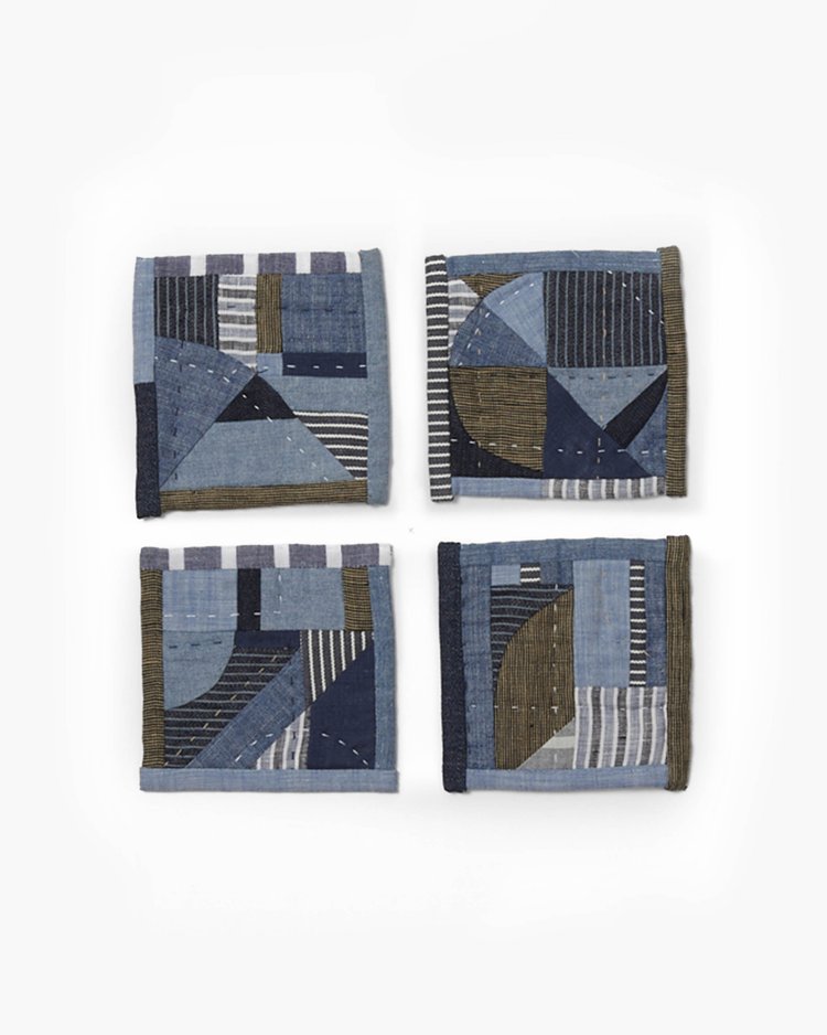 denim patchwork coasters