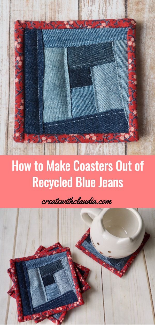 woven denim strip coasters