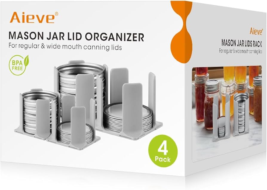 mason jar lid storage rack