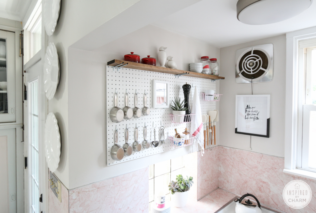 kitchen pegboard storage