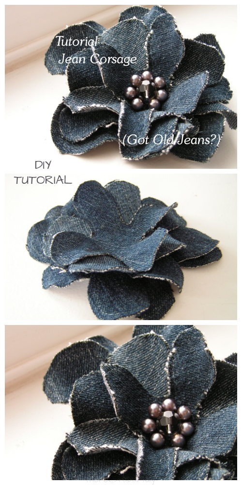 DIY jeans flower tutorial
