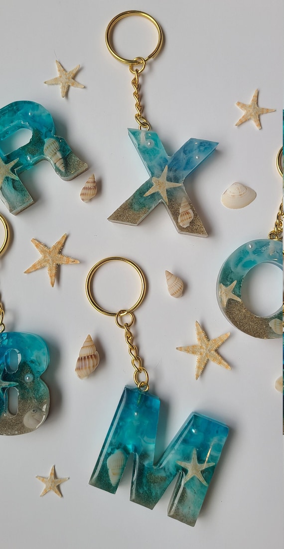 resin ocean keychain