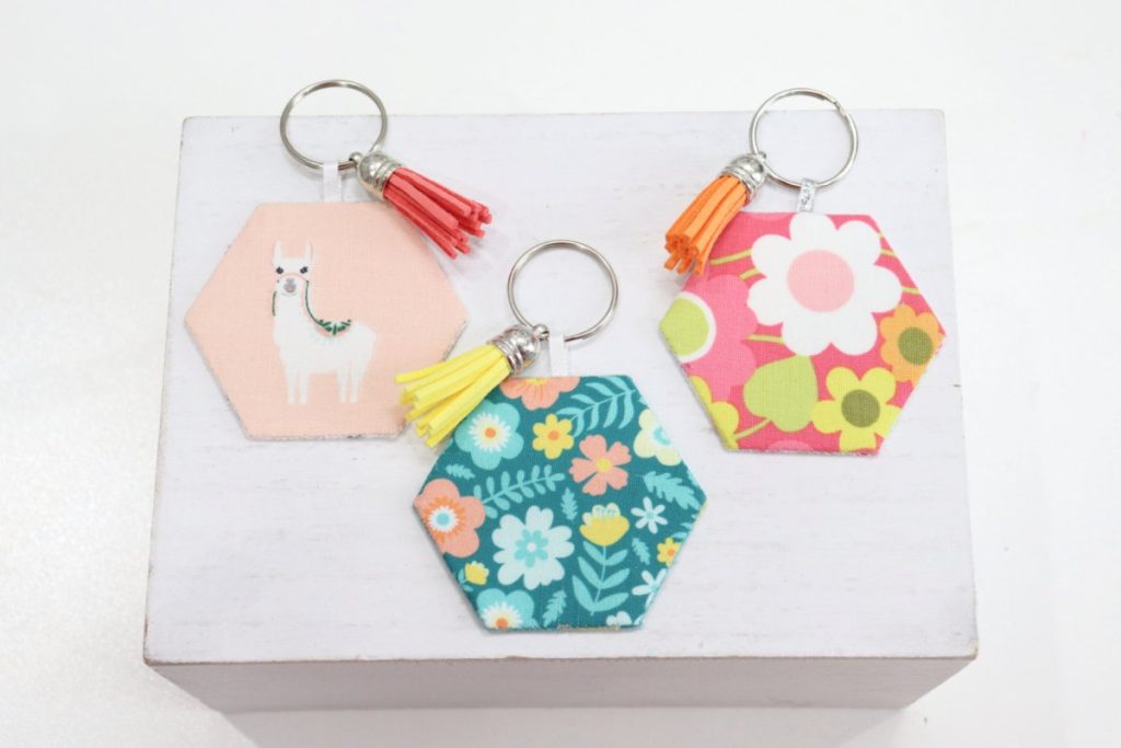 fabric patchwork keychain