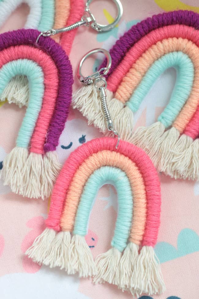 yarn wrapped keychain