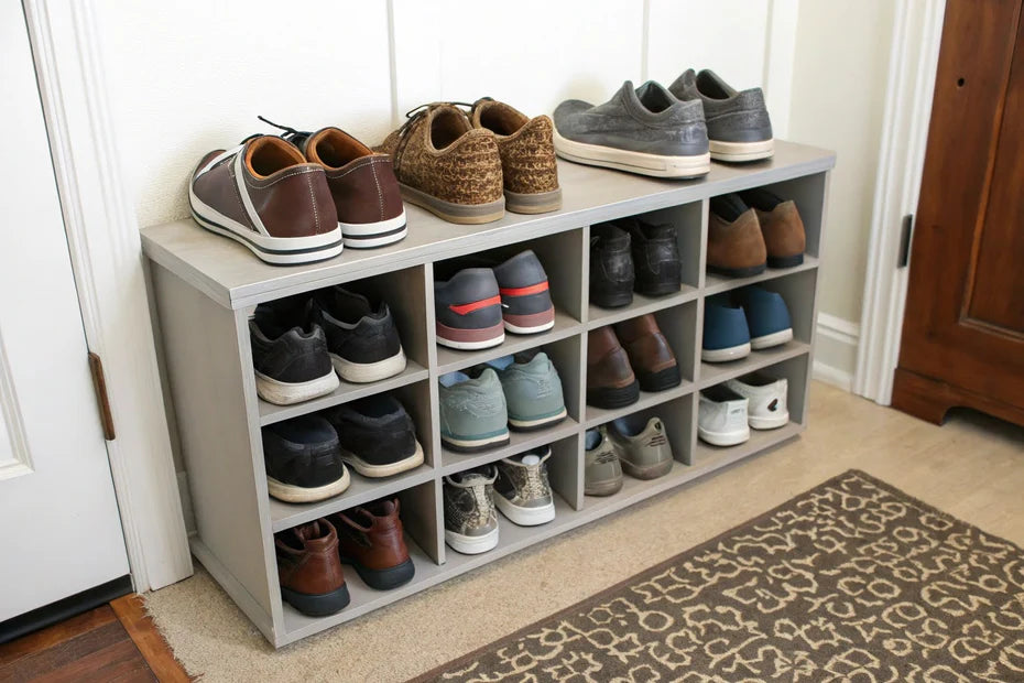 fabric shoe organizer on door kids room