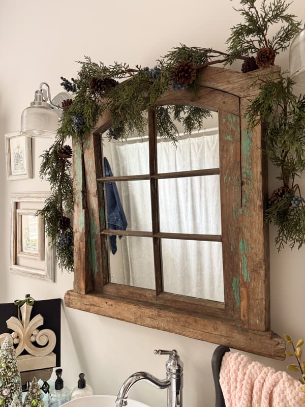 vintage window frame mirror porch wall