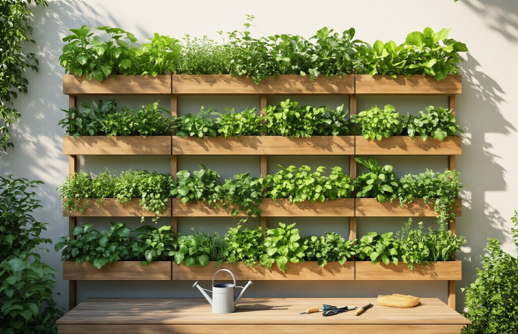 vertical pallet planter with vegetables container garden small space