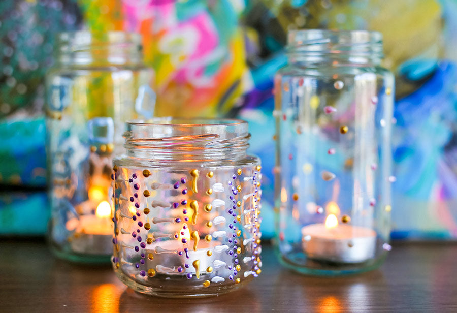 glass jar candle holders