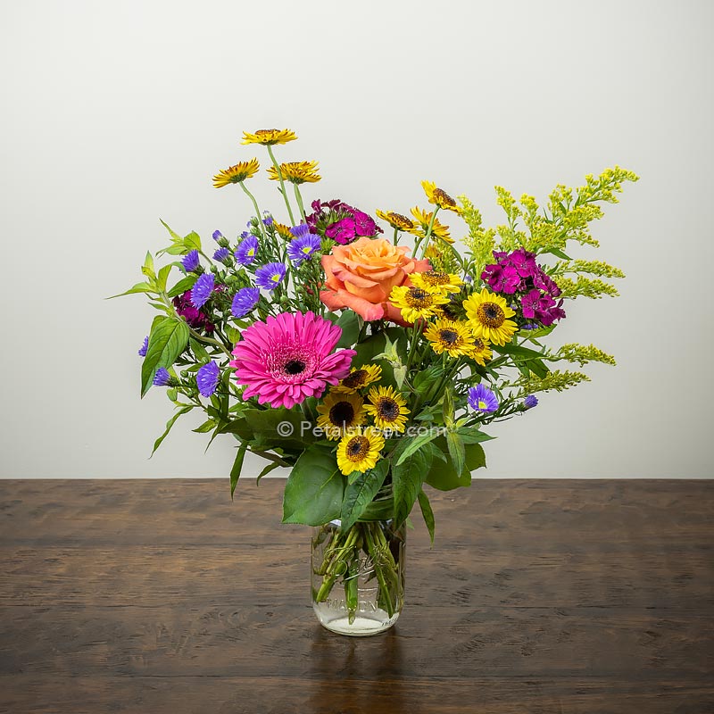 glass jar vase flowers