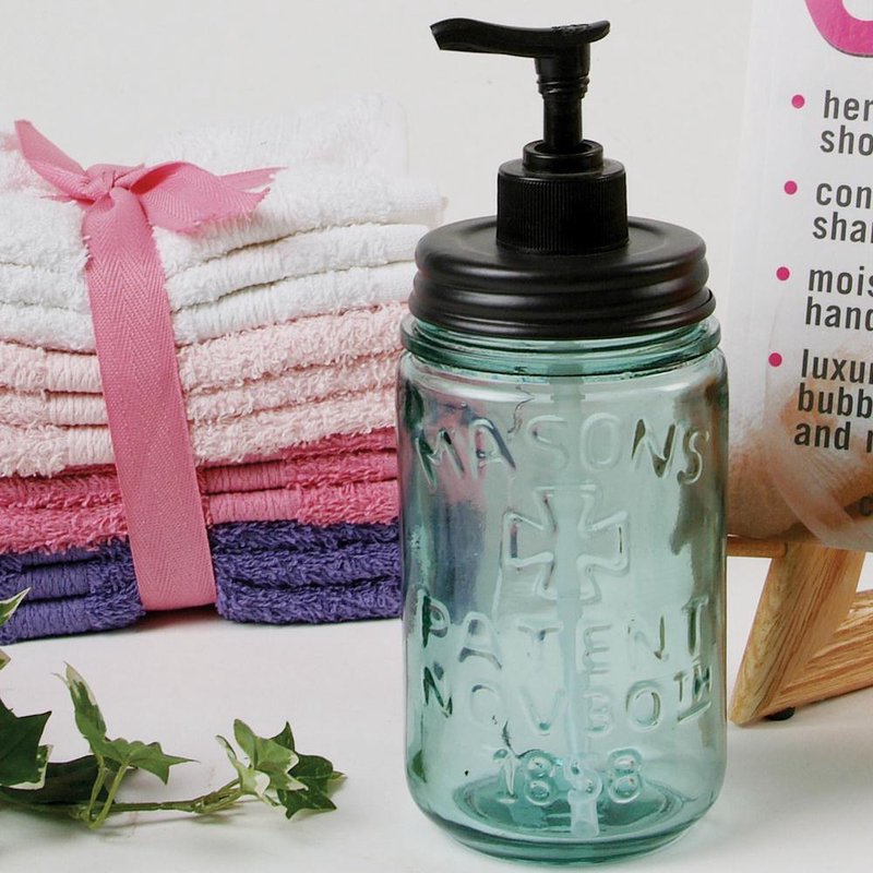 glass jar soap dispenser