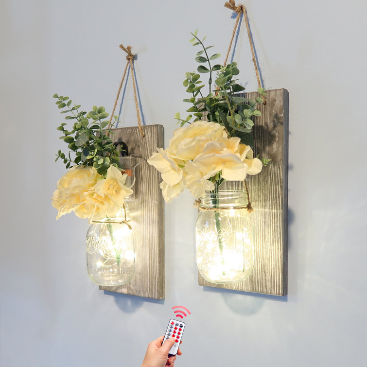 glass jar wall sconce