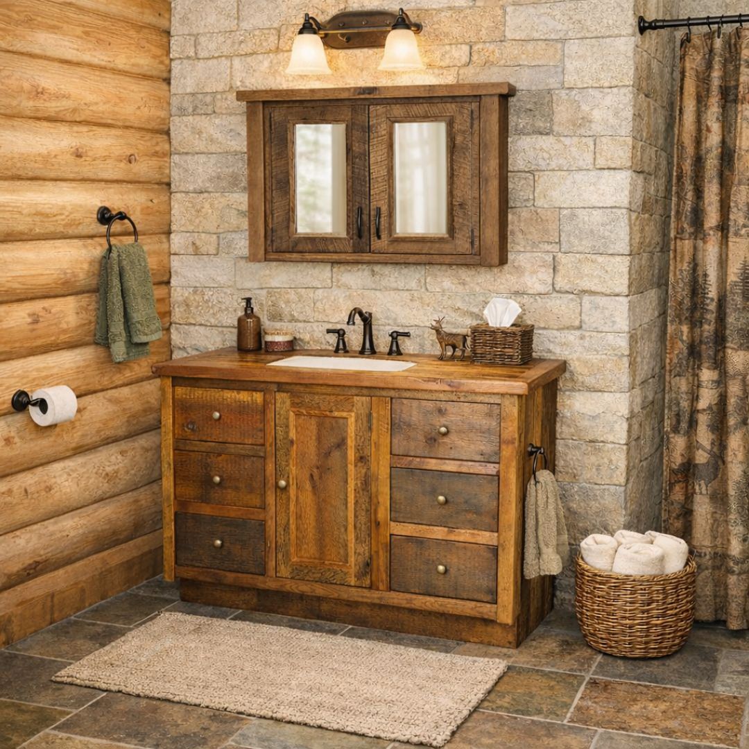drawer repurposed as under sink bathroom caddy