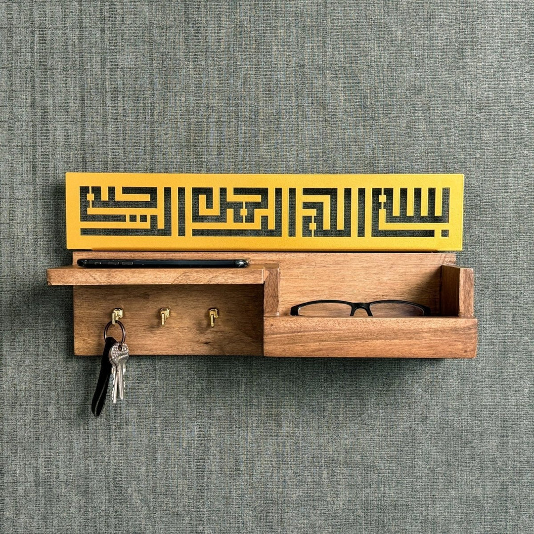 wall mounted drawer as entryway key holder