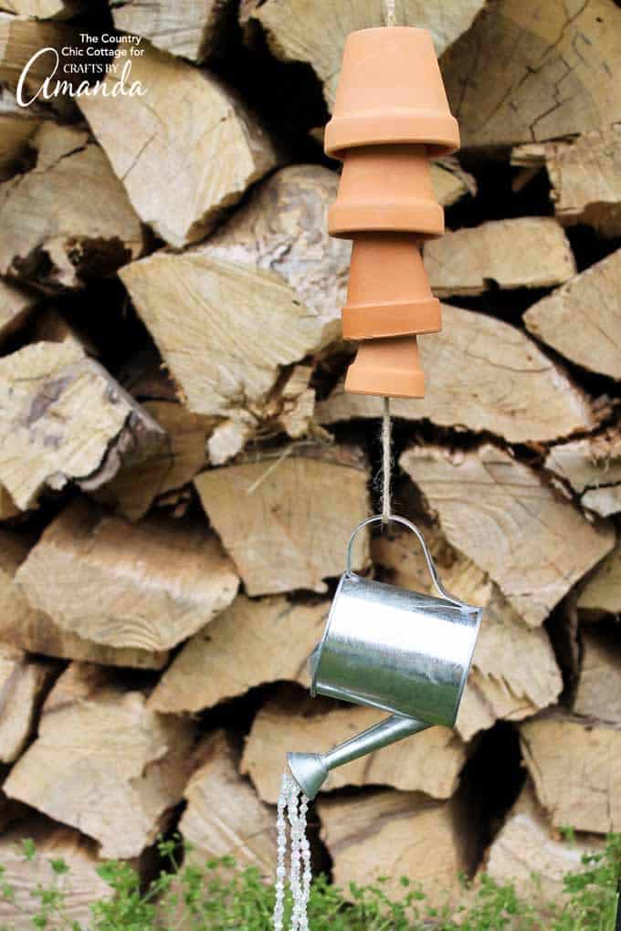 terra cotta pot wind chimes outdoor