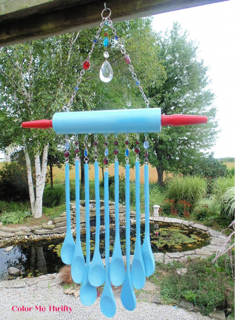 wooden spoon wind chimes outdoor