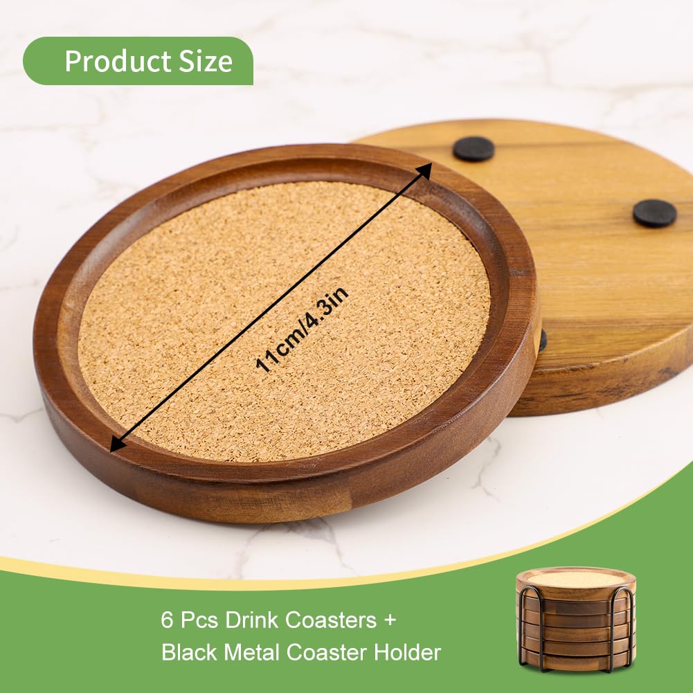 cork coasters on wooden table