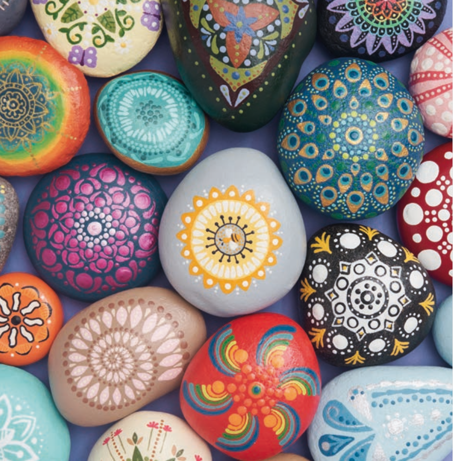 mandala painted rocks decor
