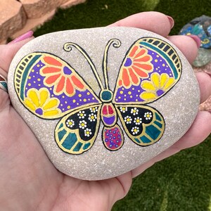 mosaic painted rocks decor