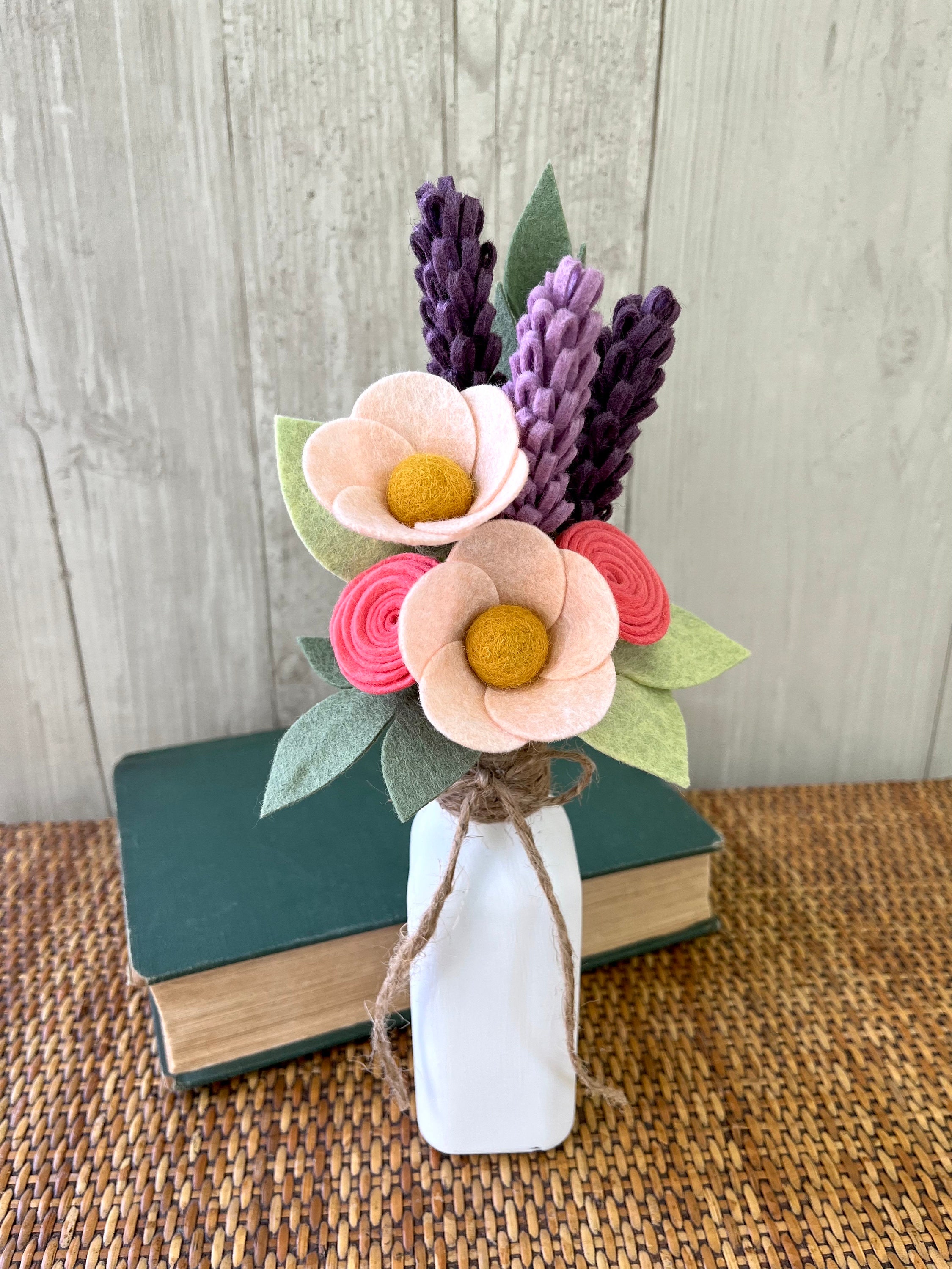 felt flower bouquet in vase