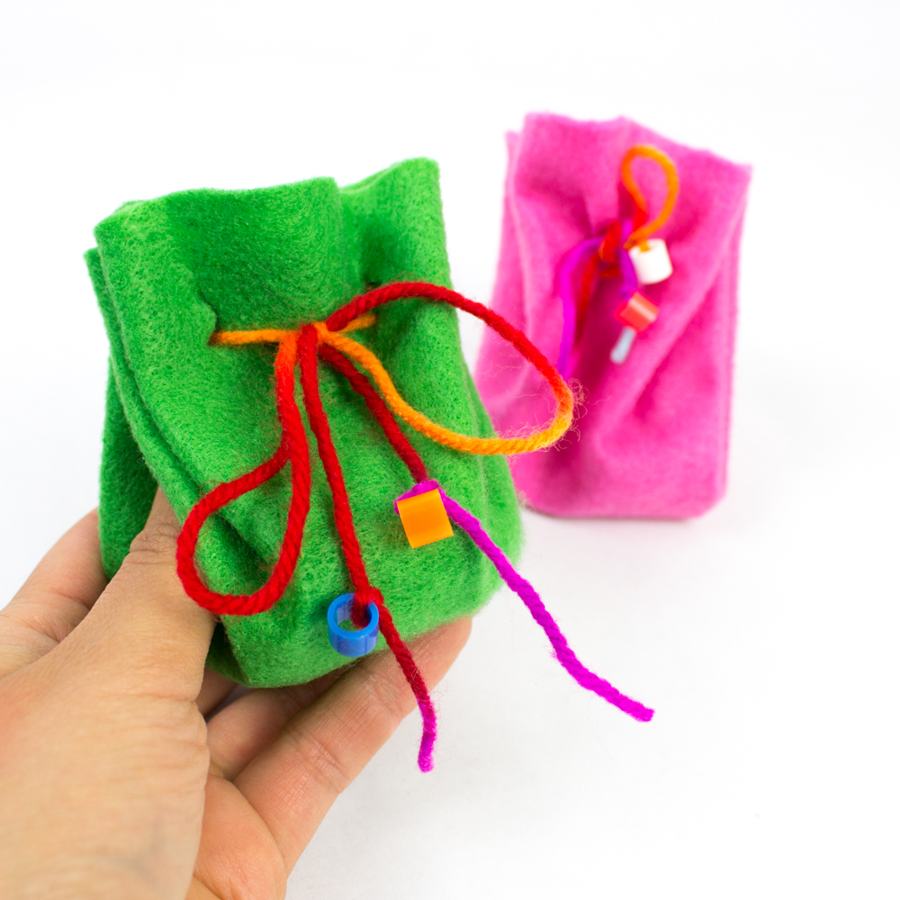 felt drawstring pouch