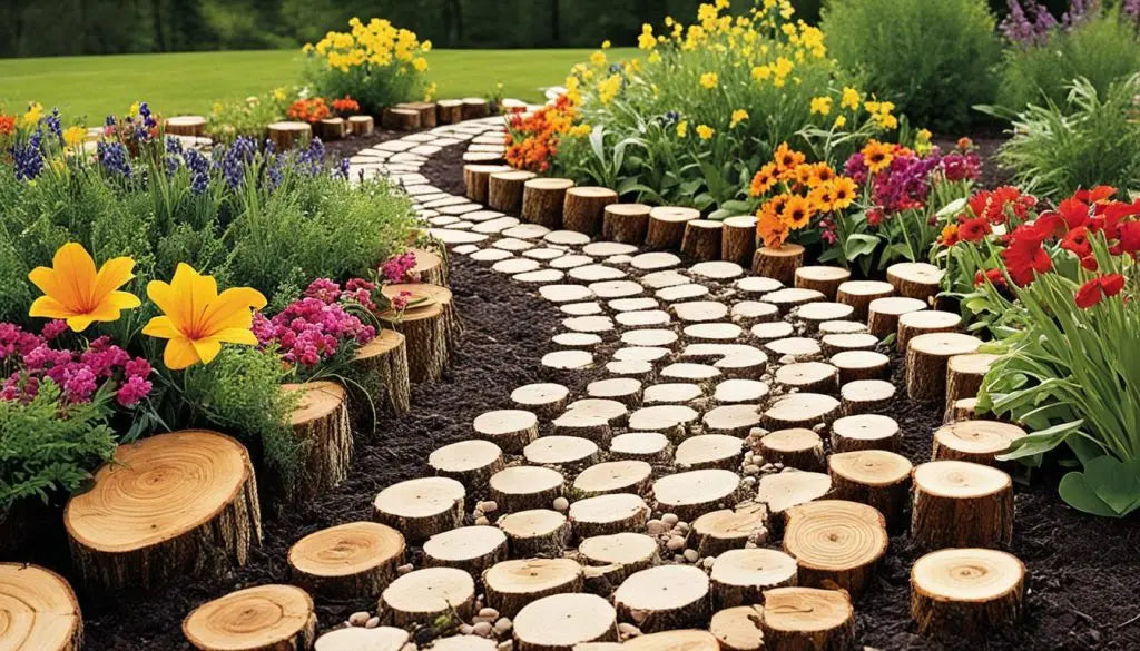 log slice garden border