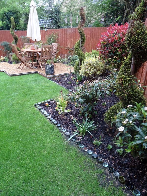 glass bottle garden border