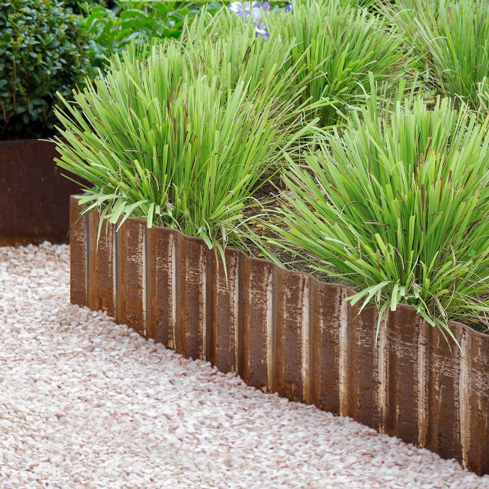 corrugated metal garden border