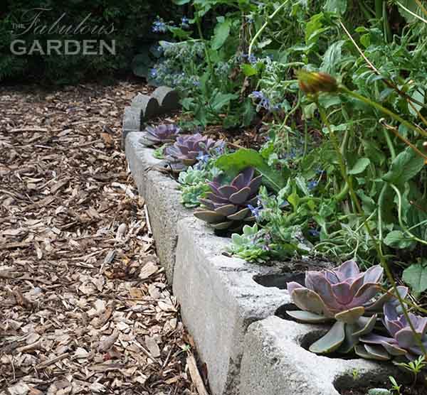 cinder block garden edging
