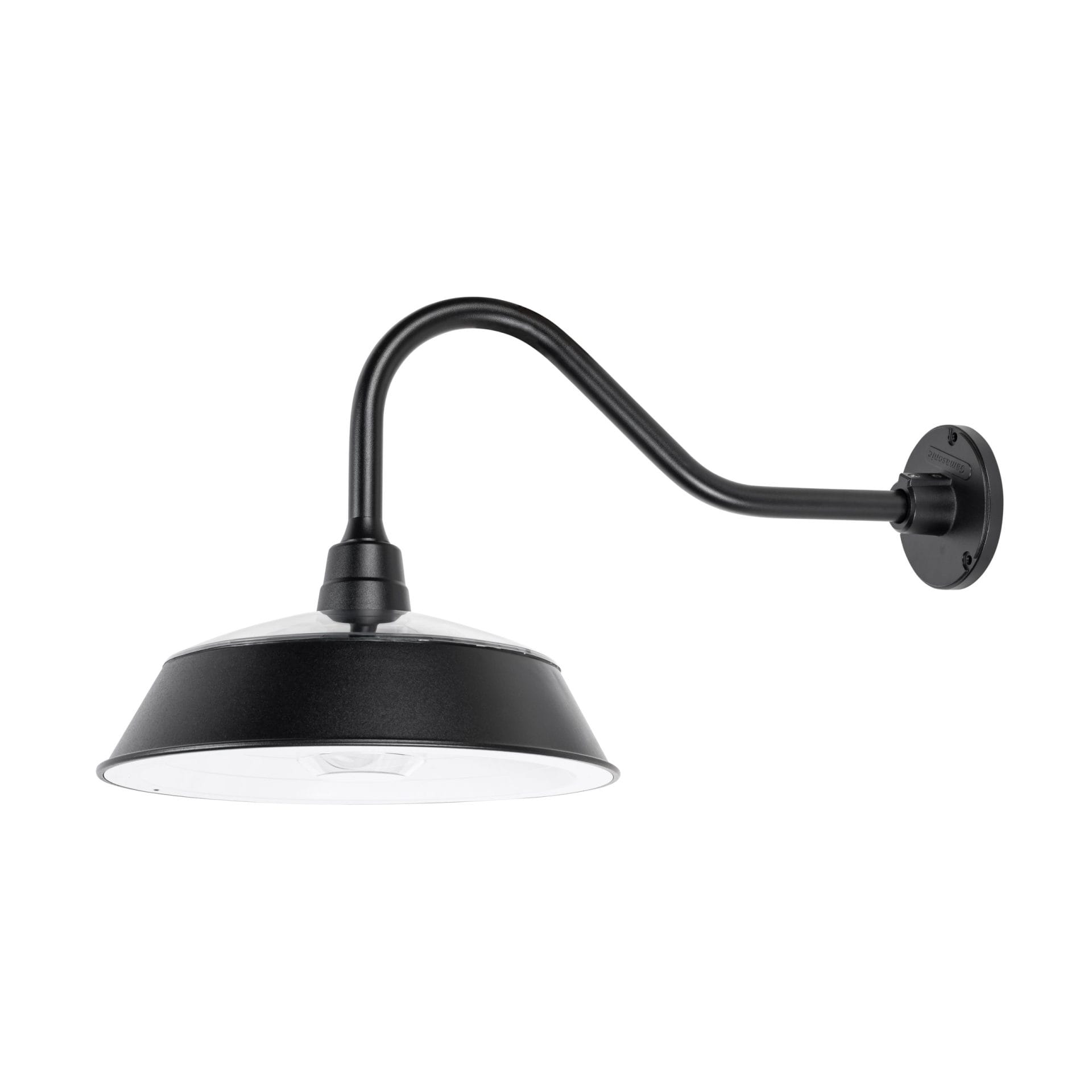 solar wall sconce mounted on garden shed exterior