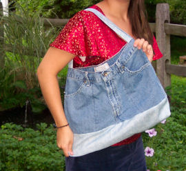 denim tote bag from old jeans