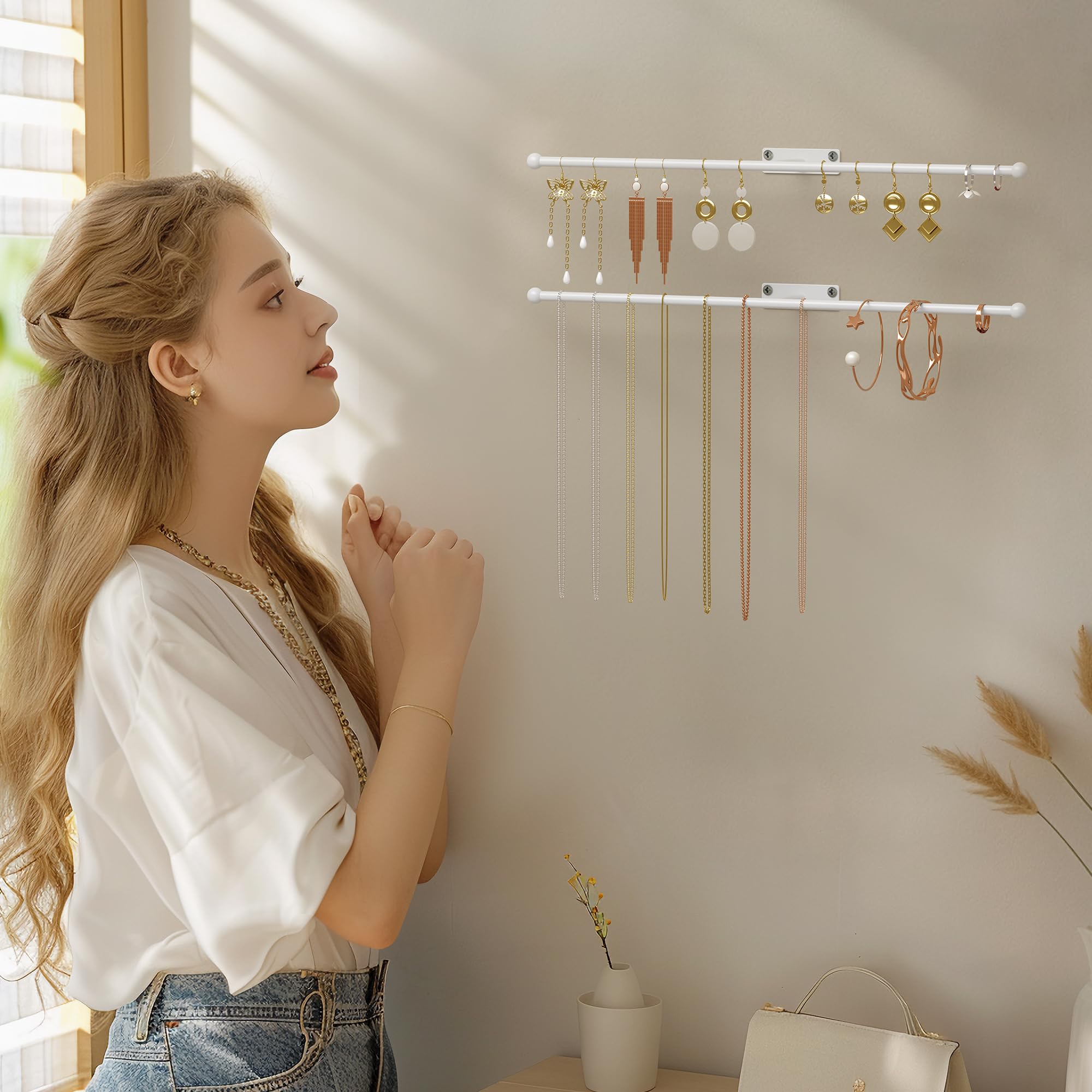 denim jewelry organizer hanging